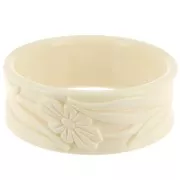65.5mm thick opaque resin bracelet - flowers - Unbleached x1