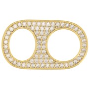 20x12mm Can cap spacer with Zircon - Gold Tone x1|raw }}