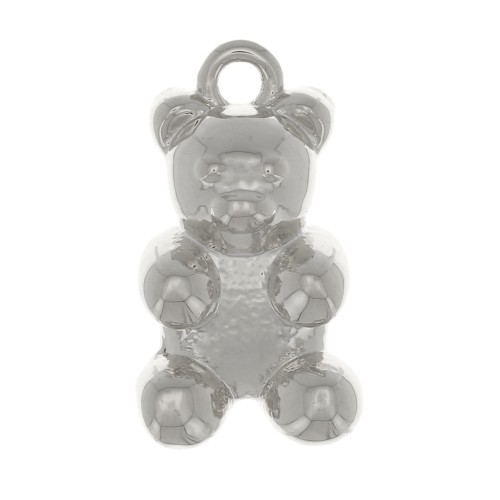 14x8mm Charm Bear - Rhodium x1