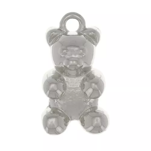 14x8mm Charm Bear - Rhodium x1