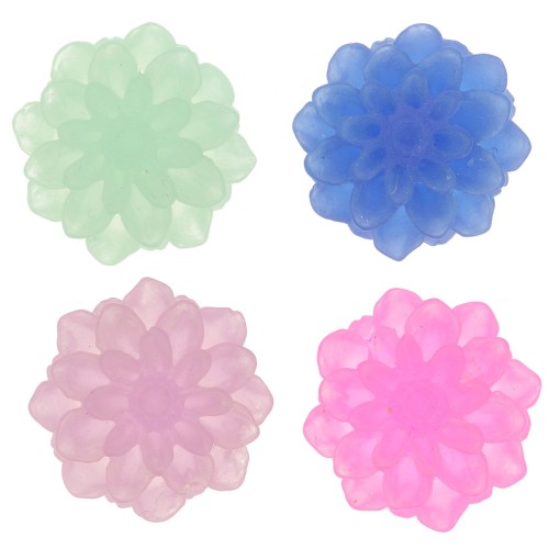 Gift - Resin flower cabochons 13 mm - Random colors and sizes x2