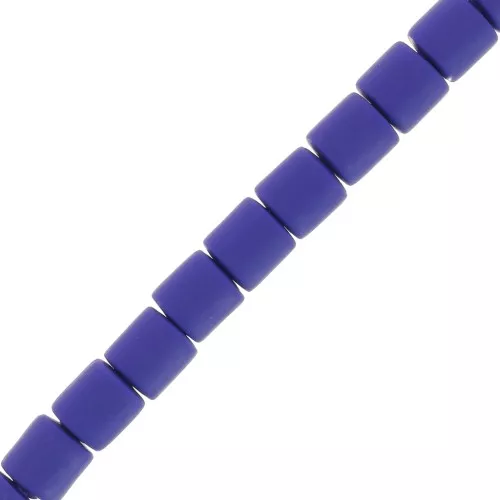 6x6.2mm Heishi style polymer clay tube beads - Dark Blue x39cm
