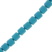 6x6.2mm Heishi style polymer clay tube beads - Blue x39cm