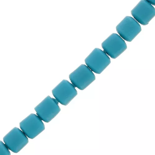 6x6.2mm Heishi style polymer clay tube beads - Blue x39cm