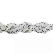 Heishi beads two-tone polymer clay rondelles 6x1mm - White - Dark grey x40cm