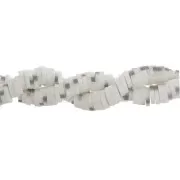 Heishi beads two-tone polymer clay rondelles 6x1 mm - Ecru - Grey x40cm