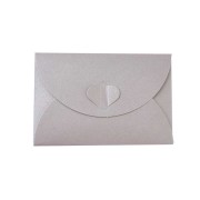 10.5x7cm Paper Heart Envelope - Silver x1|raw }}