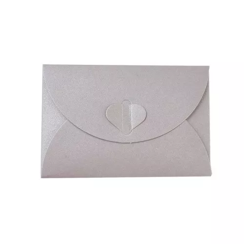 10.5x7cm Paper Heart Envelope - Silver x1
