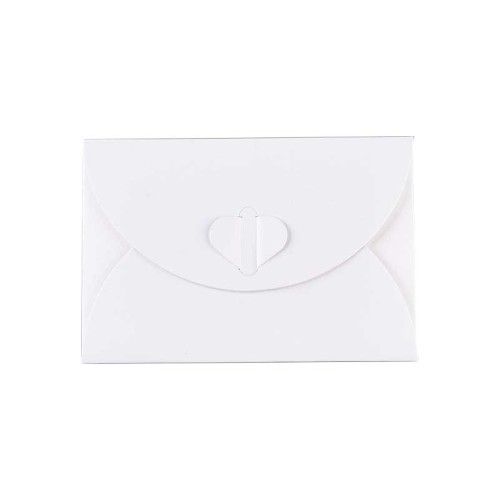 10.5x7cm Paper Heart Envelope - Pearly white x1