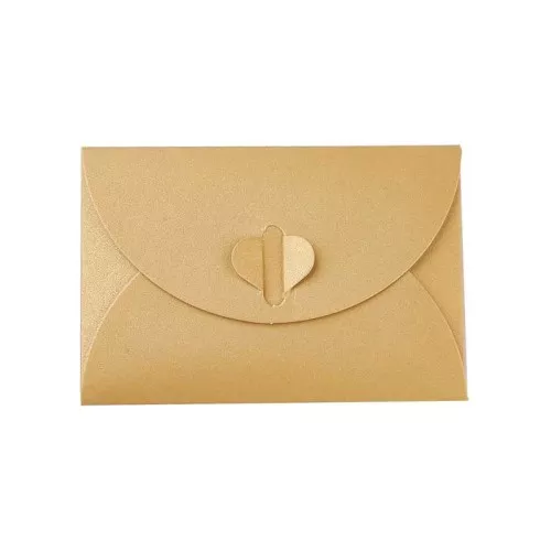 10.5x7cm Paper Heart Envelope - Gold x1