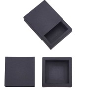 6.5x6.5x3cm Kraft Paper Jewellery Box - Black x1|raw }}