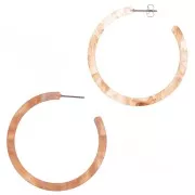 50mm Cellulose Acetate Hoops - Amber Marbled - White x2