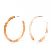 50mm Cellulose Acetate Hoops - Amber Marbled - White x2