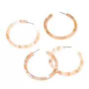 50mm Cellulose Acetate Hoops - Amber Marbled - White x2