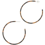 62mm Cellulose acetate hoop earrings - Tortoiseshell - Brown - Black x|raw }}