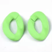 30x21mm Oval Twisted Acrylic Link - Mat Neon Green Opaque x1