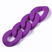 30x21mm Oval Twisted Acrylic Link- Mat Neon Purple Opaque x1|raw }}