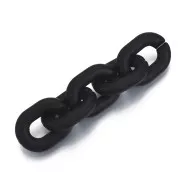 24x18mm Oval Links - Matt Black Opaque x10