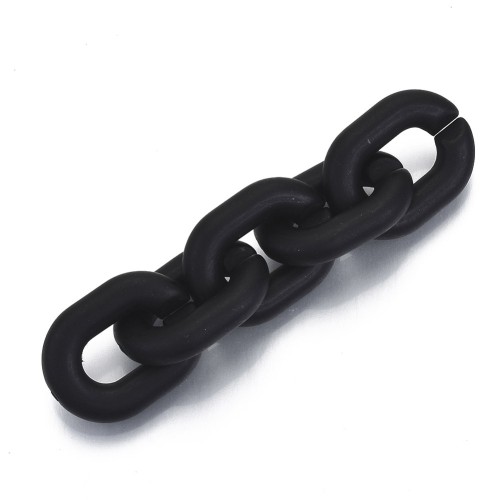 24x18mm Oval Links - Matt Black Opaque x10
