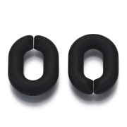 24x18mm Oval Links - Matt Black Opaque x10