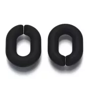 24x18mm Oval Links - Matt Black Opaque x10