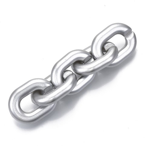 24x18mm Oval Links - Matt Silver x10