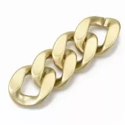39.5x32mm Oval Twisted Acrylic Link - Gold Mat x1