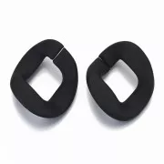 39.5x32mm Oval Twisted Acrylic Link - Opaque Black Mat x1