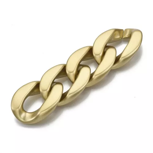 30x21mm Oval Twisted Acrylic Link - Matte Gold x1