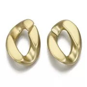 30x21mm Oval Twisted Acrylic Link - Matte Gold x1