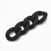 28x20mm Oval Twisted Plastic Link - Opaque Black Mat x1|raw }}