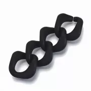 24x23mm Square Twisted Acrylic Link - Opaque Black Mat x1