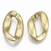 37x26mm Oval Twisted Acrylic Link - Matt Gold x1