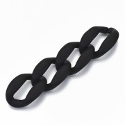 37x26mm Oval Twisted Acrylic Link - Matt Black x1|raw }}