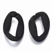 37x26mm Oval Twisted Acrylic Link - Matt Black x1