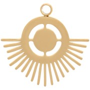 16x17mm Stainless steel 316L Ethnic pendant for 4mm cabochon - Gold Tone x1|raw }}