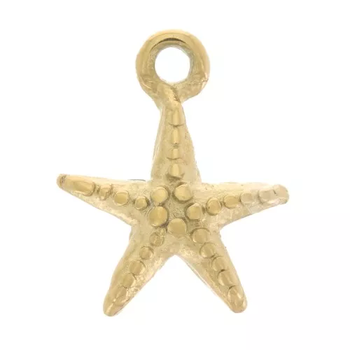 10x8 mm Starfish Charm - Gold-Plated 316L Stainless Steel x1
