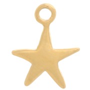 10x8 mm Starfish Charm - Gold-Plated 316L Stainless Steel x1