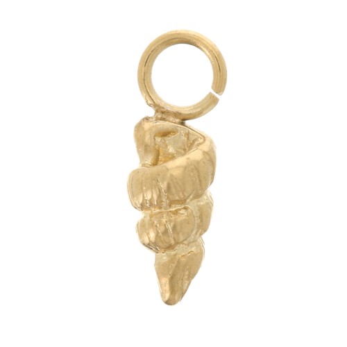 Mini Shell Charm 9x3 mm - 304 Gold Stainless Steel x1