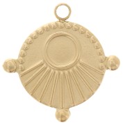 16mm Stainless steel 316L Round worked charm for 4 mm cabochon - Gold Tone x1|raw }}