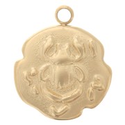 14.5x12mm 316L Stainless Steel Irregular Charm - Beetle - Gold Tone x1|raw }}