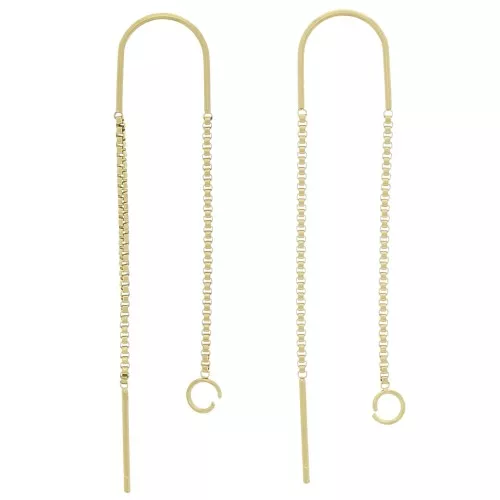 Stainless steel 304 Venetian mesh earrings 38 + 43mm - Gold Tone x2