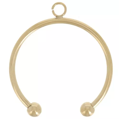 Stainless steel 304L Thin ajustable ring with balls Size 50 to 56 - Gold Tone x1