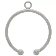 Stainless steel 304 Thin adjustable ring with balls Size 58 to 62 x1