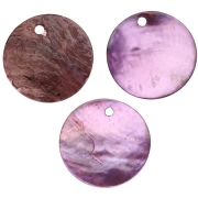 20 mm round sequins in tinted mother-of-pearl - Lilac x20