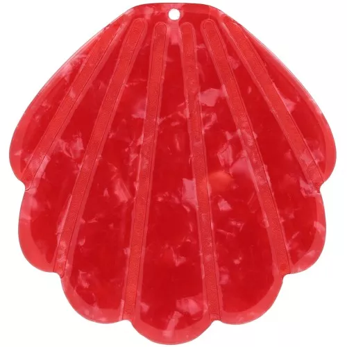 45x43mm Acetate Shell Pendant - Red Pearl x1