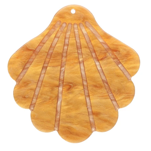 45x43mm Acetate Shell Pendant - Ochre pearl x1