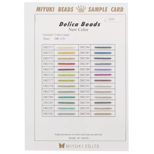 Miyuki Delica 11/0 (DB) - Sample Card (n°1010) - Inside Dyed Fancy x1