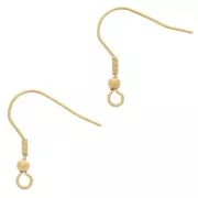 21 mm Stainless steel 304L Earwires with open ring - Gold Tone x100
