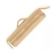 15mm Miyuki seed beads & Delica weaving end tube - 3 microns gold plated x1